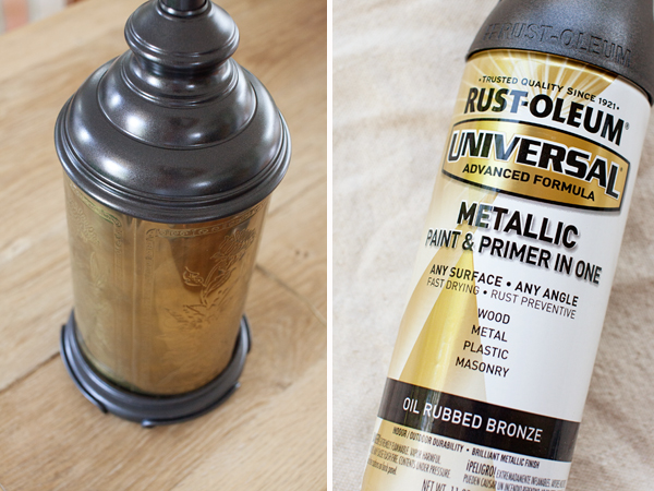 Brass Lamp Makeover  Oil Rubbed Bronze Spray Paint - The Lettered Cottage